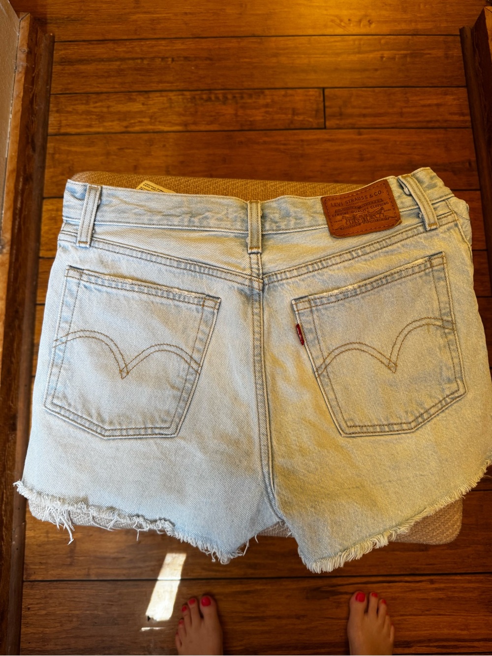Levi's Light Wash Denim Cutoff Shorts